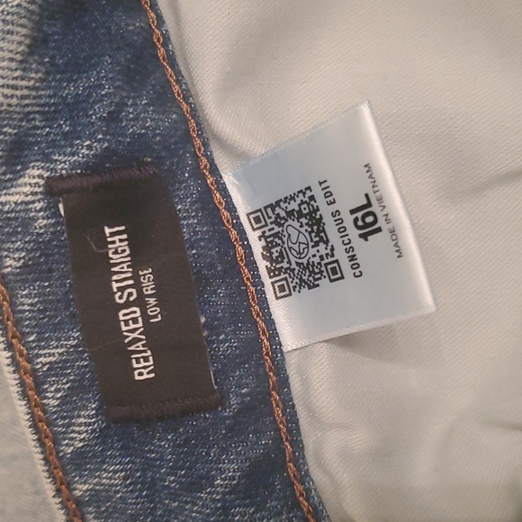 EXPRESS RELAXED STRAIGHT LOW RISE 16L washed denim jeans - Picture 4 of 6